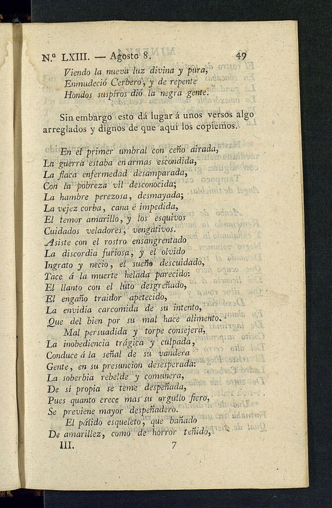 Miniatura de Minerva o el Revisor General del 8 de agosto de 1806, nº 63