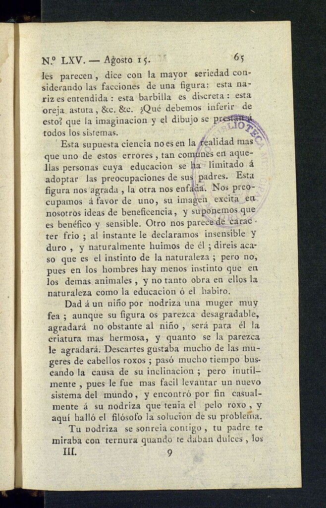 Miniatura de Minerva o el Revisor General del 15 de agosto de 1806, nº 65
