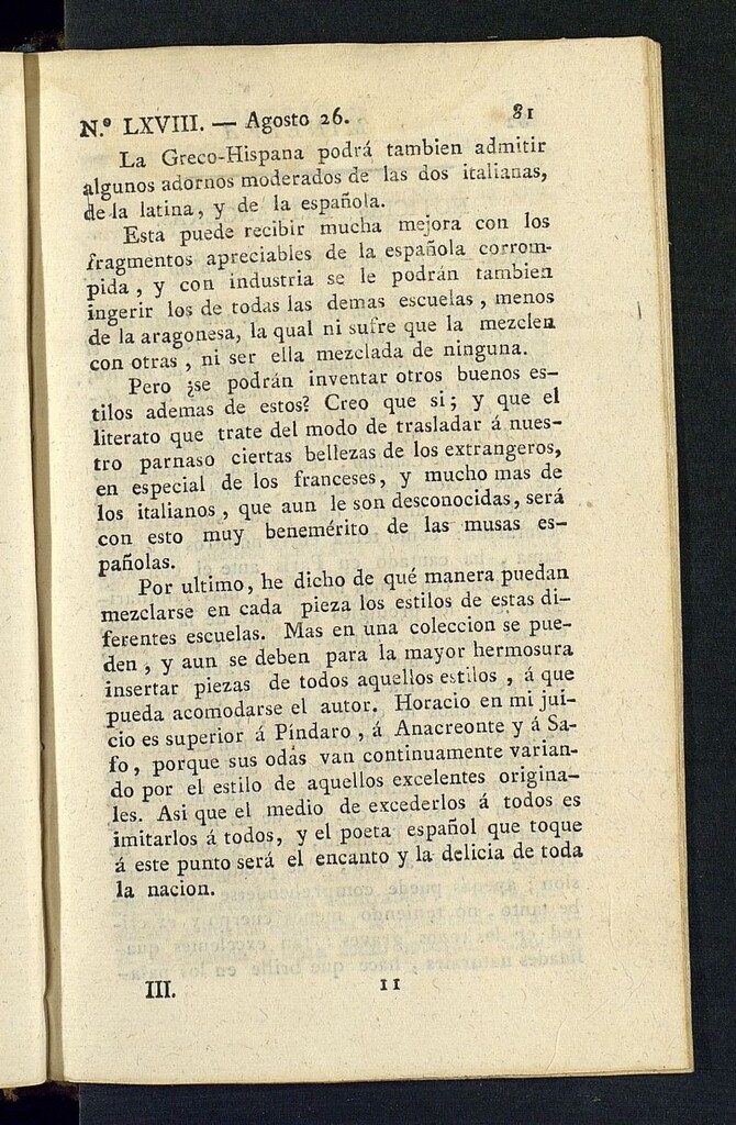 Miniatura de Minerva o el Revisor General del 26 de agosto de 1806, nº 68