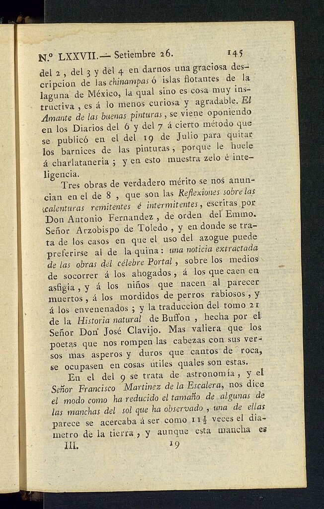 Miniatura de Minerva o el Revisor General del 26 de septiembre de 1806, nº 77