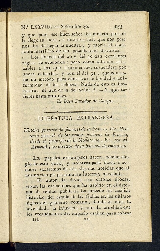 Miniatura de Minerva o el Revisor General del 30 de septiembre de 1806, nº 78