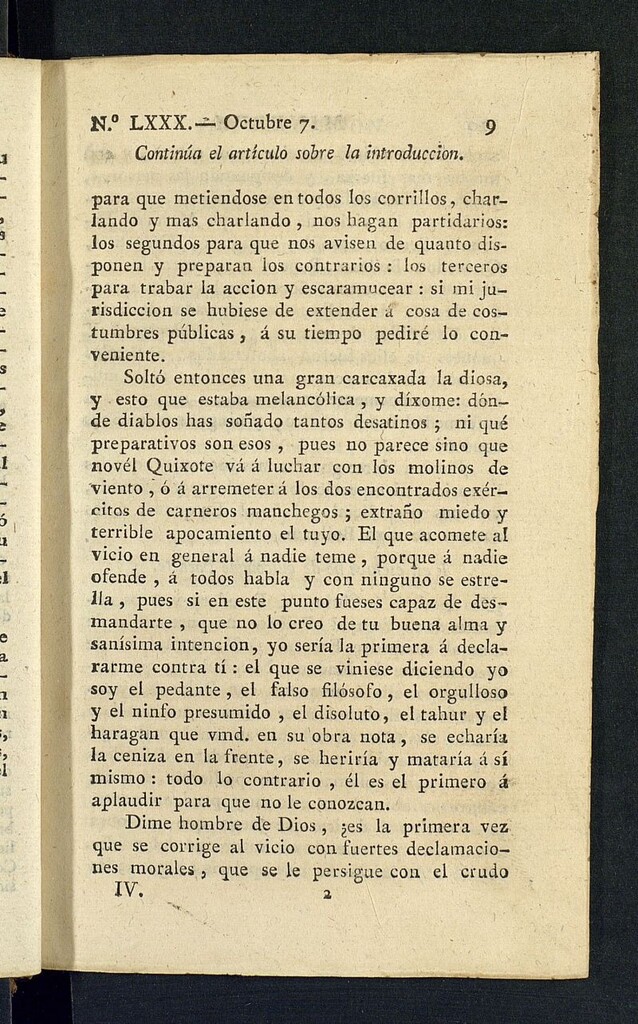 Miniatura de Minerva o el Revisor General del 7 de octubre de 1806, nº 80