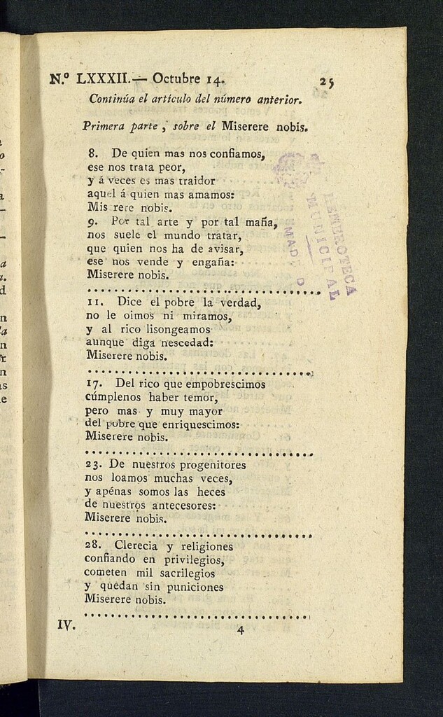Miniatura de Minerva o el Revisor General del 14 de octubre de 1806, nº 82