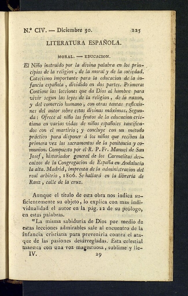 Miniatura de Minerva o el Revisor General del 30 de diciembre de 1806, nº 104