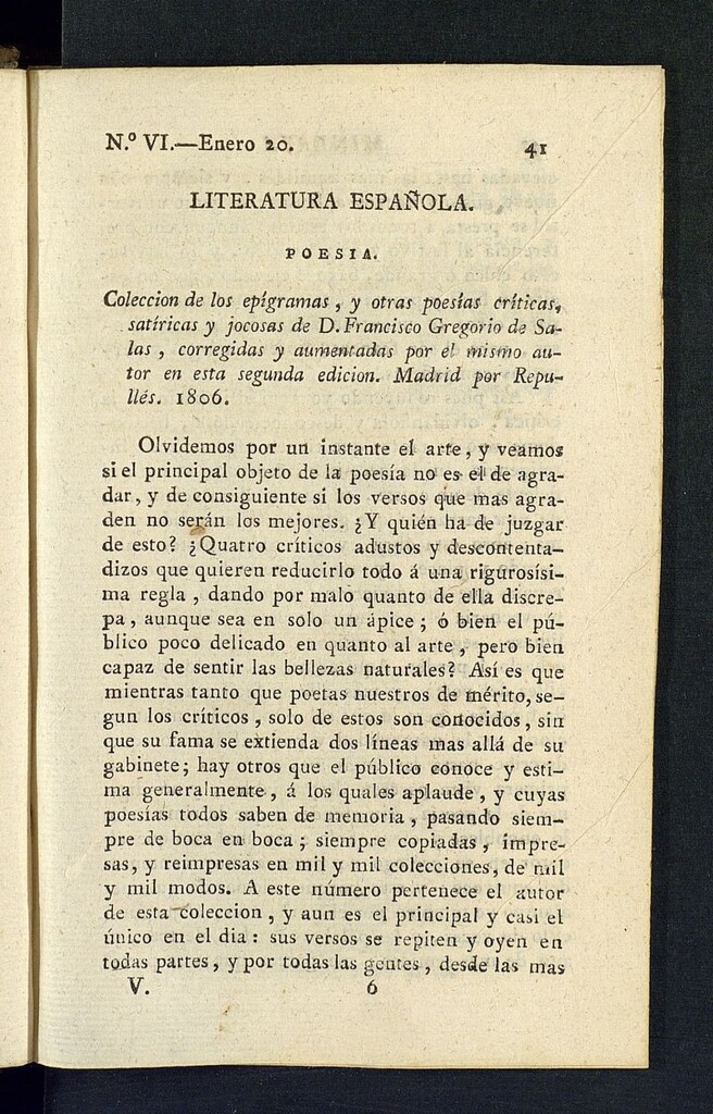 Miniatura de Minerva o el Revisor General del 20 de enero de 1807, nº 6