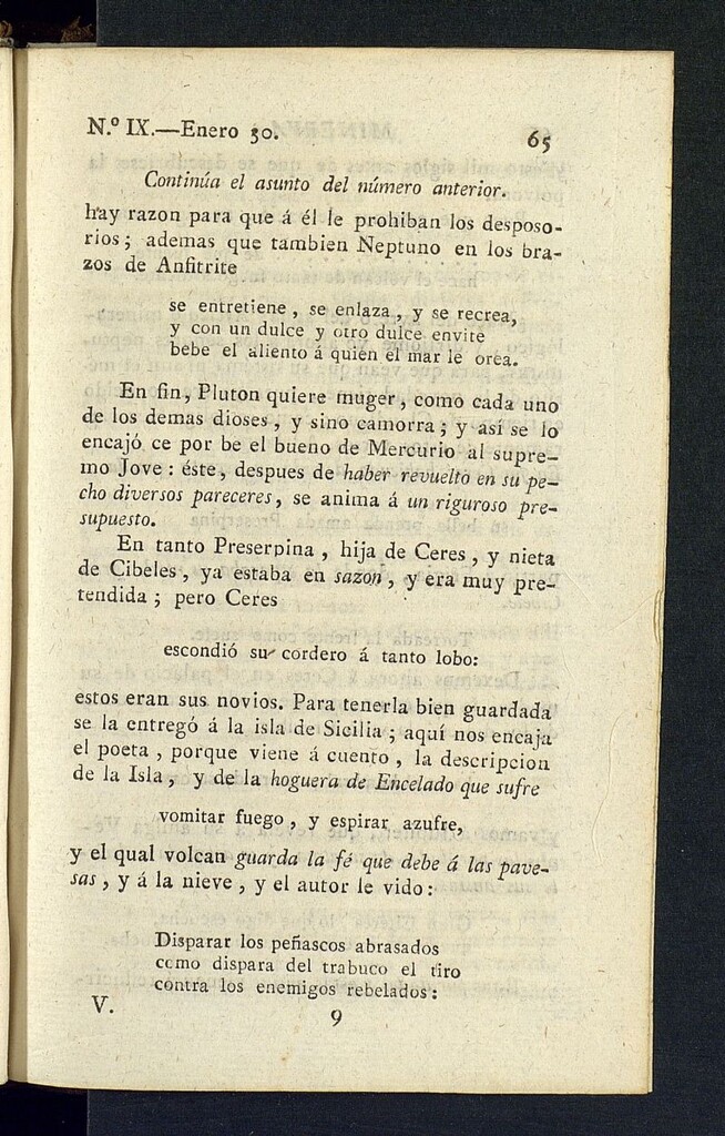 Miniatura de Minerva o el Revisor General del 30 de enero de 1807, nº 9