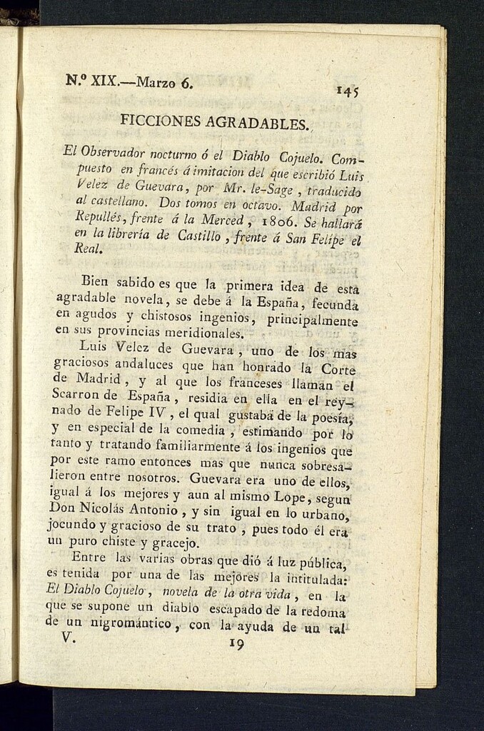 Miniatura de Minerva o el Revisor General del 6 de marzo de 1807, nº 19