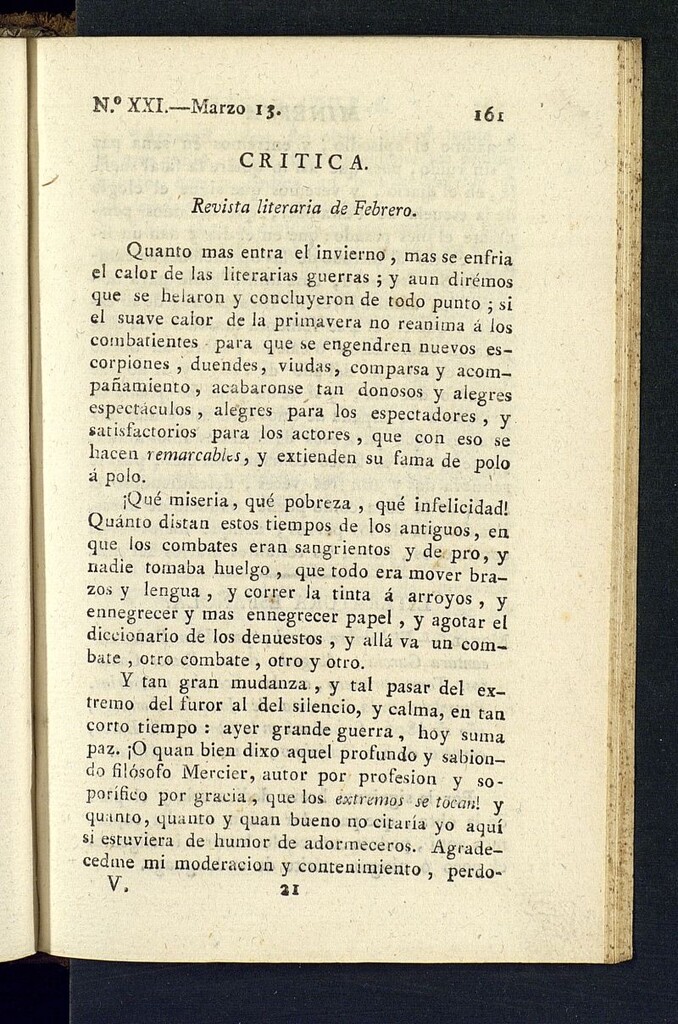 Miniatura de Minerva o el Revisor General del 13 de marzo de 1807, nº 21