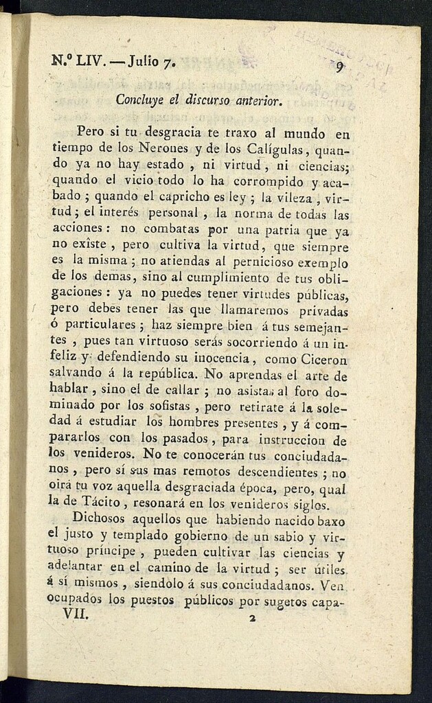 Miniatura de Minerva o el Revisor General del 7 de julio de 1807, nº 54