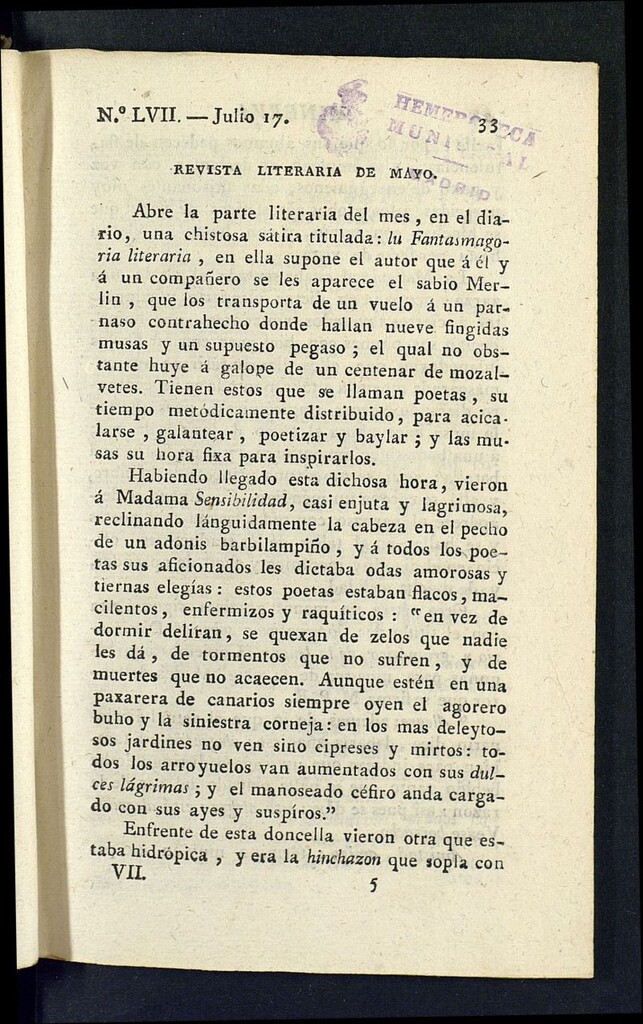 Miniatura de Minerva o el Revisor General del 17 de julio de 1807, nº 57