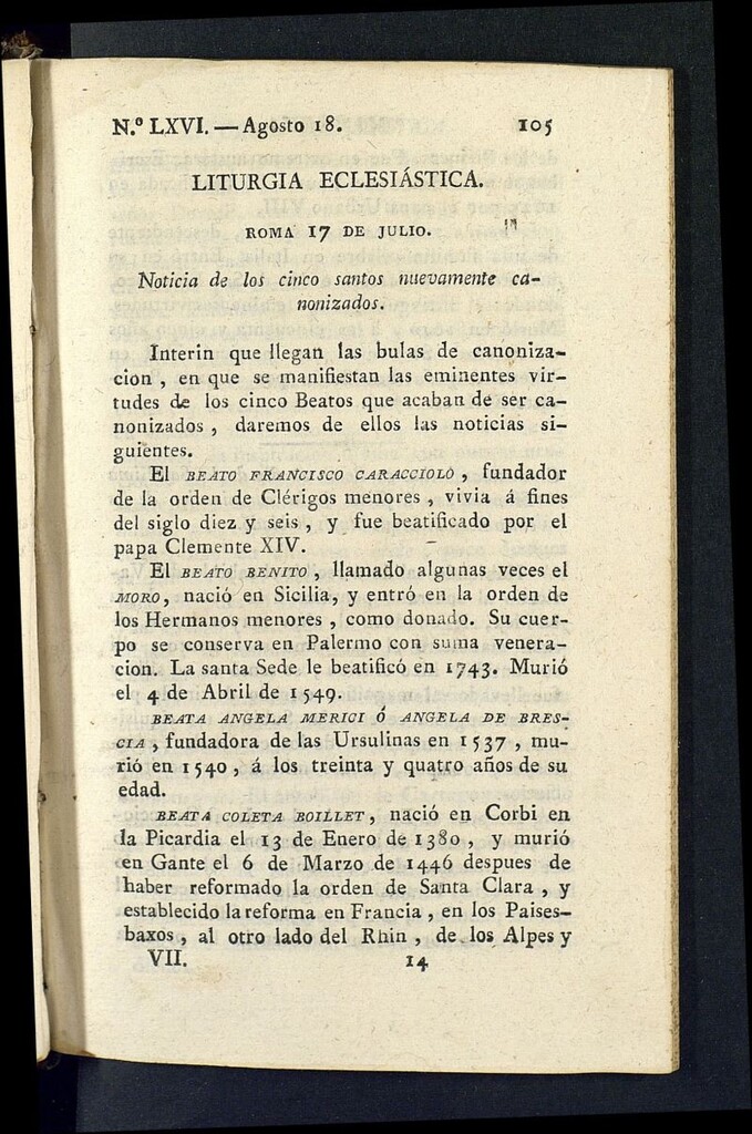 Miniatura de Minerva o el Revisor General del 18 de agosto de 1807, nº 66