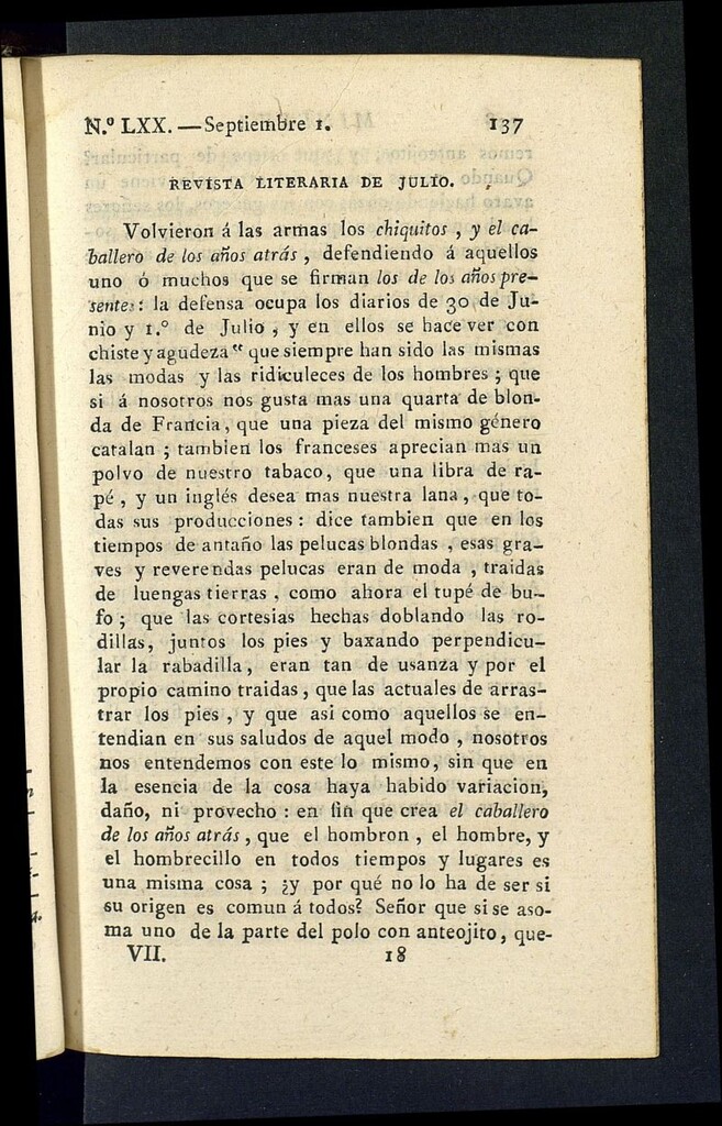 Miniatura de Minerva o el Revisor General del 1 de septiembre de 1807, nº 70