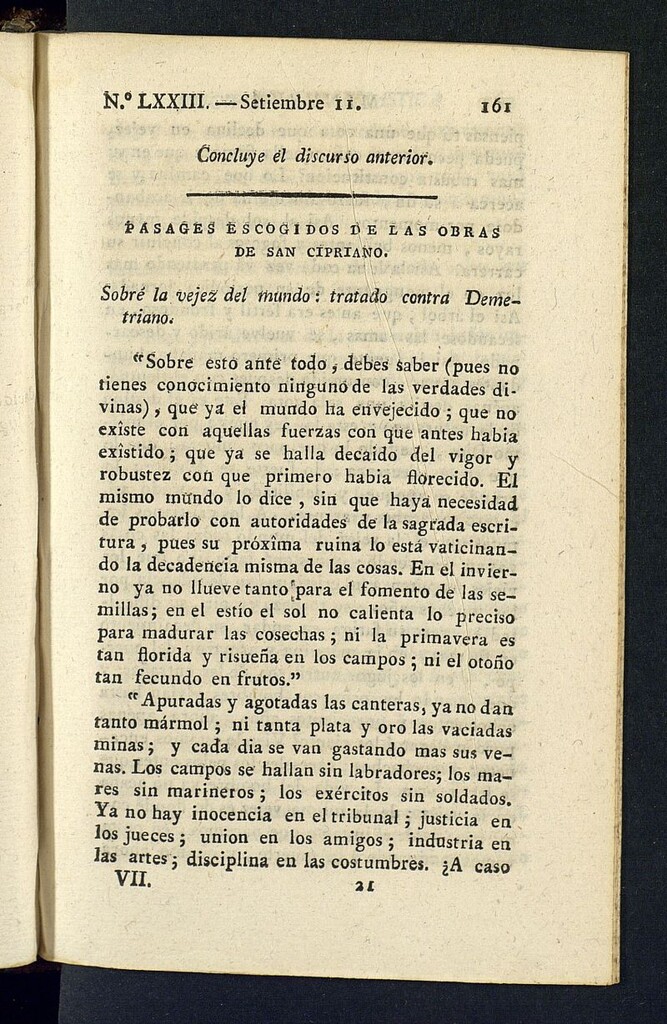Miniatura de Minerva o el Revisor General del 11 de septiembre de 1807, nº 73