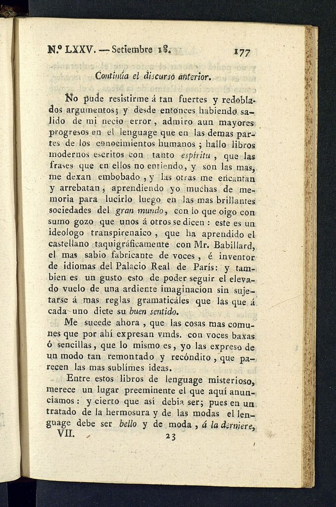 Miniatura de Minerva o el Revisor General del 18 de septiembre de 1807, nº 75