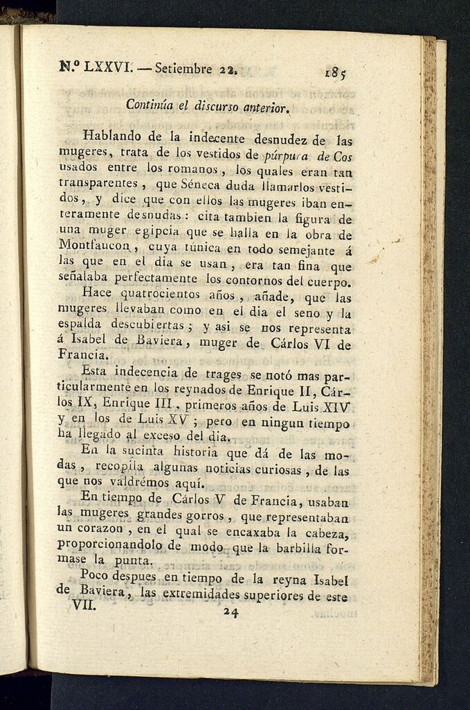 Miniatura de Minerva o el Revisor General del 22 de septiembre de 1807, nº 76
