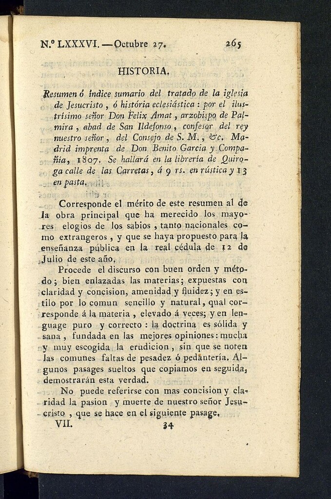 Miniatura de Minerva o el Revisor General del 27 de octubre de 1807, nº 86