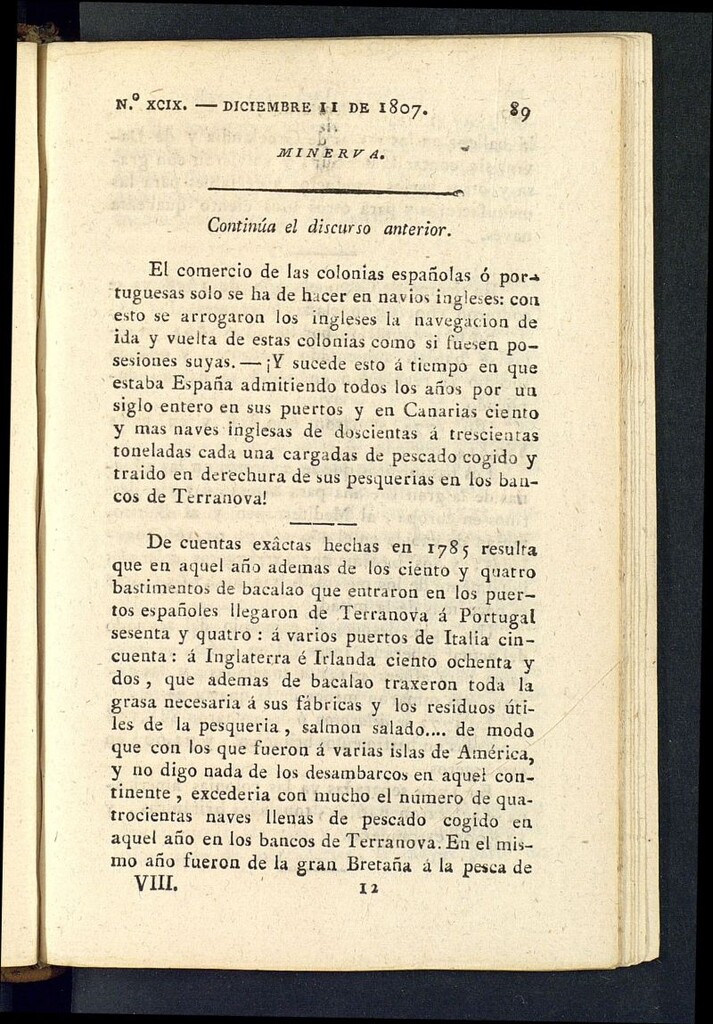 Miniatura de Minerva o el Revisor General del 11 de diciembre de 1807, nº 99