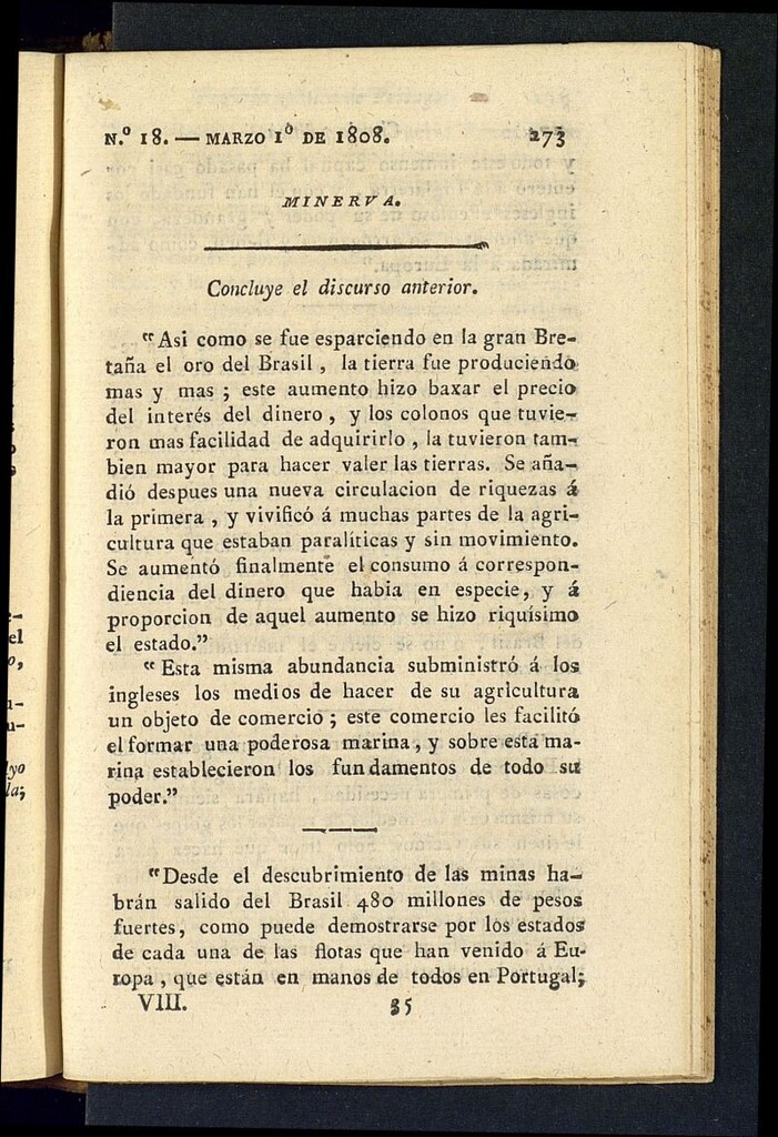 Miniatura de Minerva o el Revisor General del 1 de marzo de 1808, nº 18