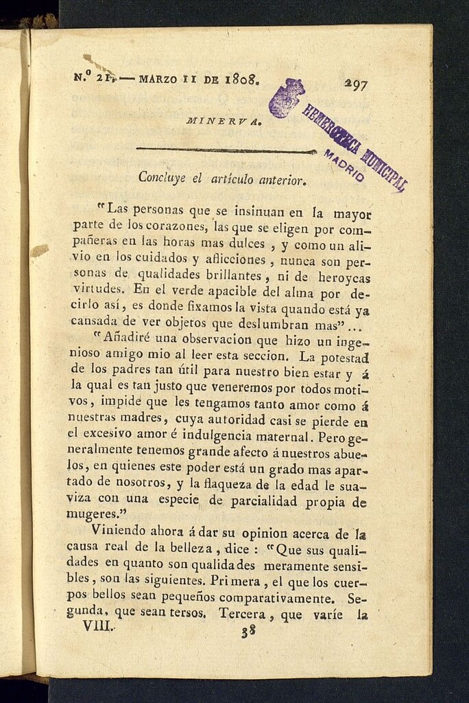 Miniatura de Minerva o el Revisor General del 11 de marzo de 1808, nº 21