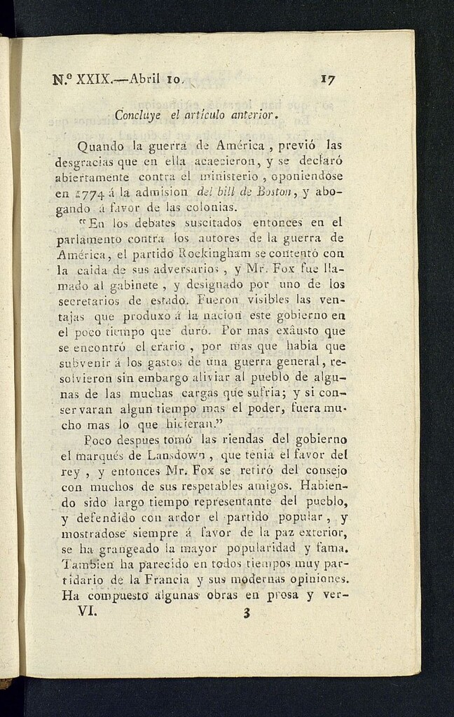 Miniatura de Minerva o el Revisor General del 10 de abril de 1807, nº 29