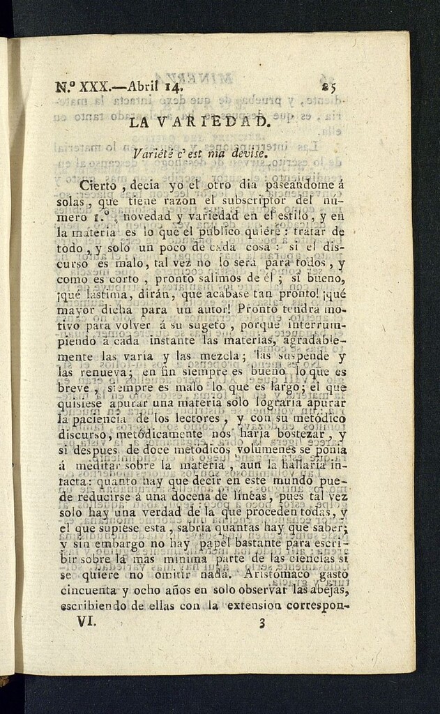 Miniatura de Minerva o el Revisor General del 14 de abril de 1807, nº 30