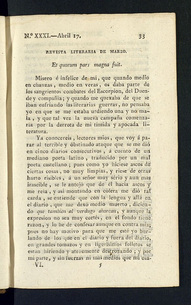 Miniatura de Minerva o el Revisor General del 17 de abril de 1807, nº 31