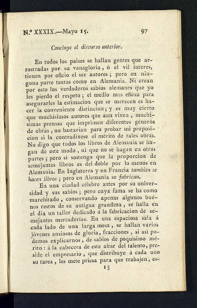 Miniatura de Minerva o el Revisor General del 15 de mayo de 1807, nº 39
