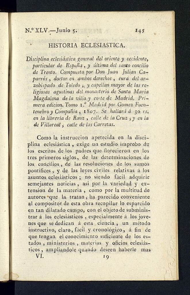 Miniatura de Minerva o el Revisor General del 5 de junio de 1807, nº 45