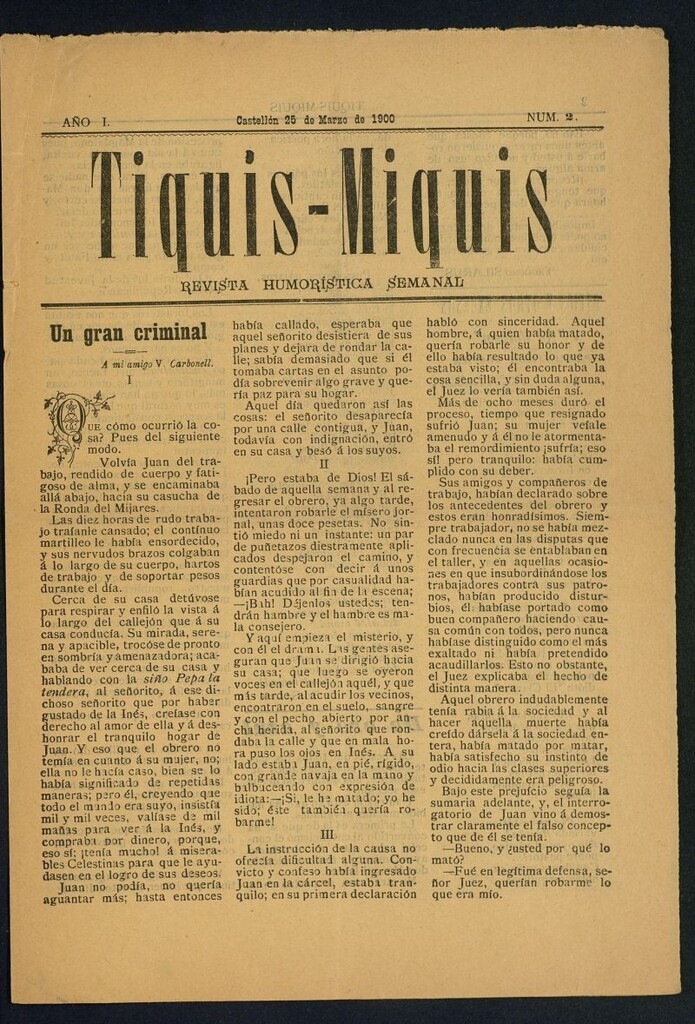 Miniatura de Tiquis-Miquis : revista humorística semanal del 25 de marzo de 1900