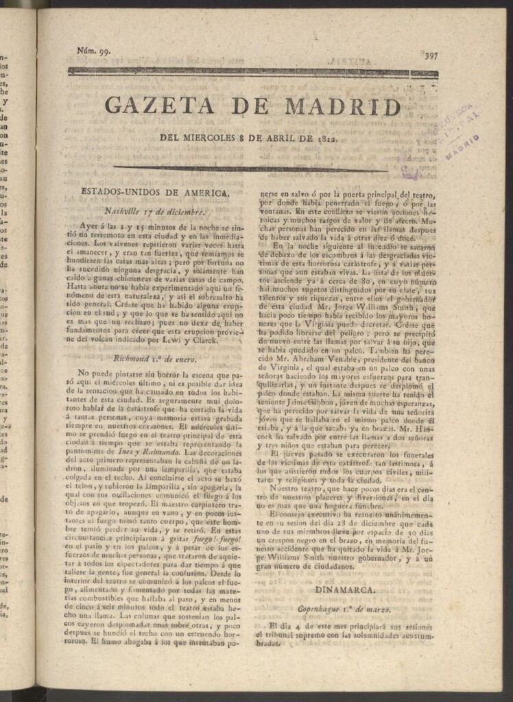Miniatura de Gaceta de Madrid del 8 de abril de 1812