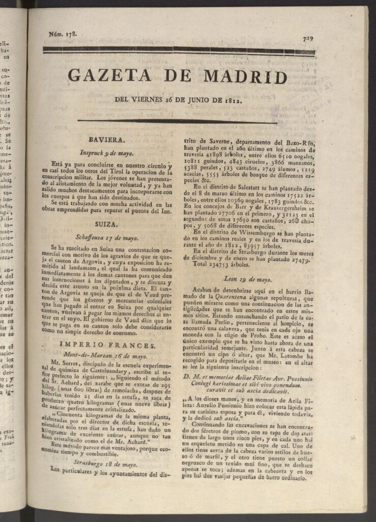 Miniatura de Gaceta de Madrid del 26 de junio de 1812