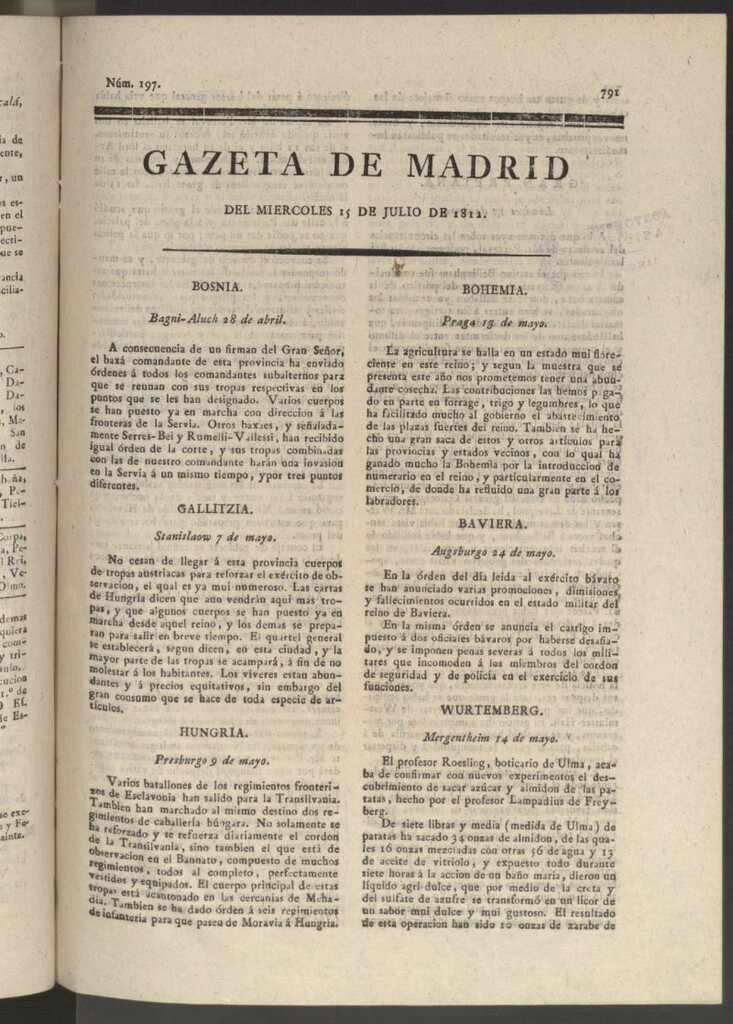 Miniatura de Gaceta de Madrid del 15 de julio de 1812