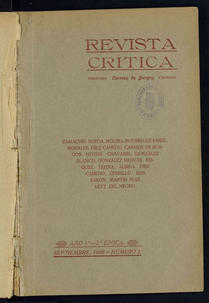 Miniatura de Revista Crítica  de septiembre de 1908