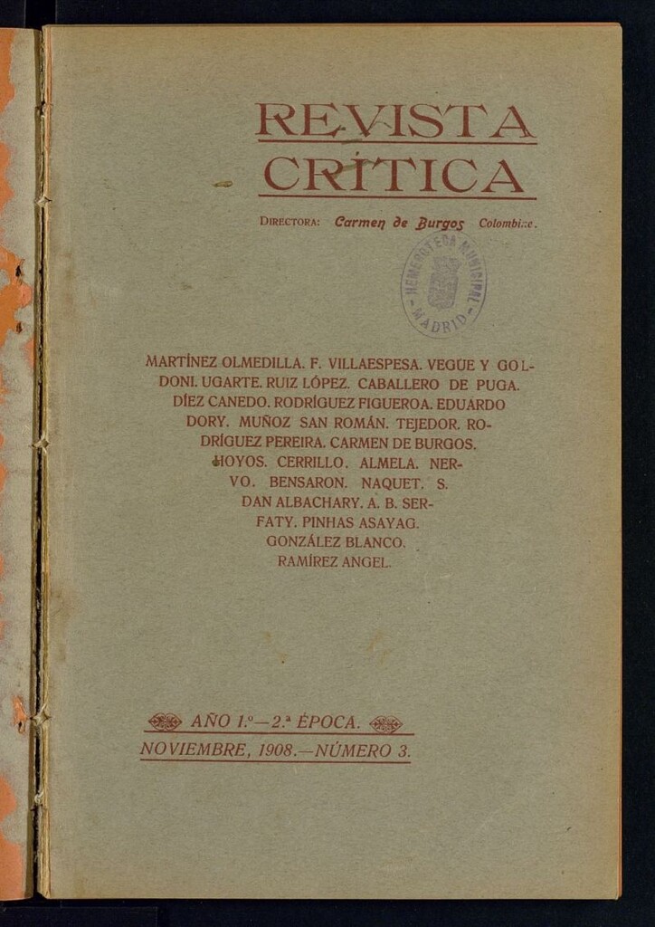 Miniatura de Revista Crítica de noviembre de 1908