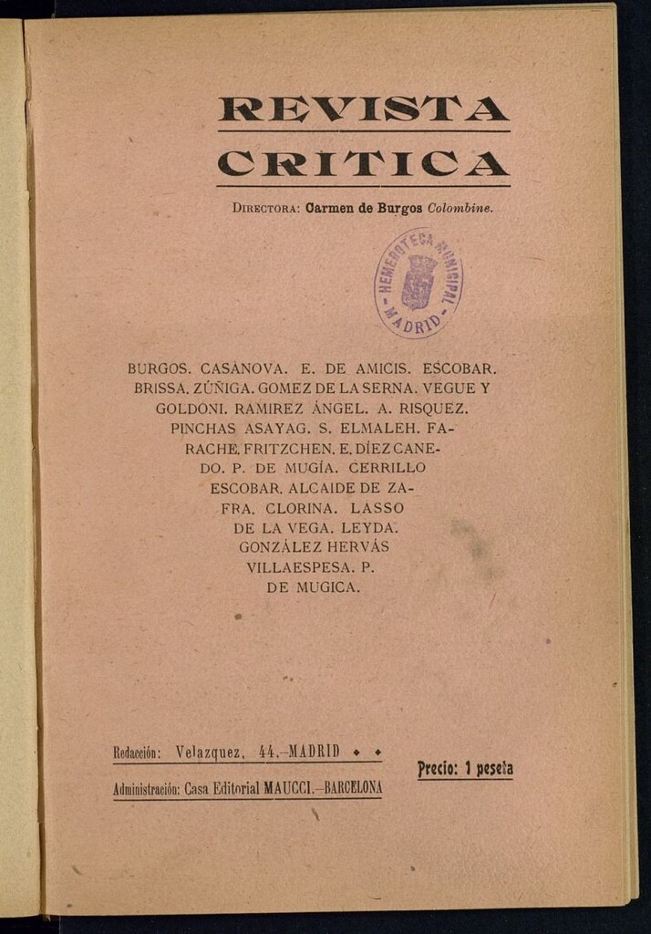 Miniatura de Revista Crítica de marzo de 1909