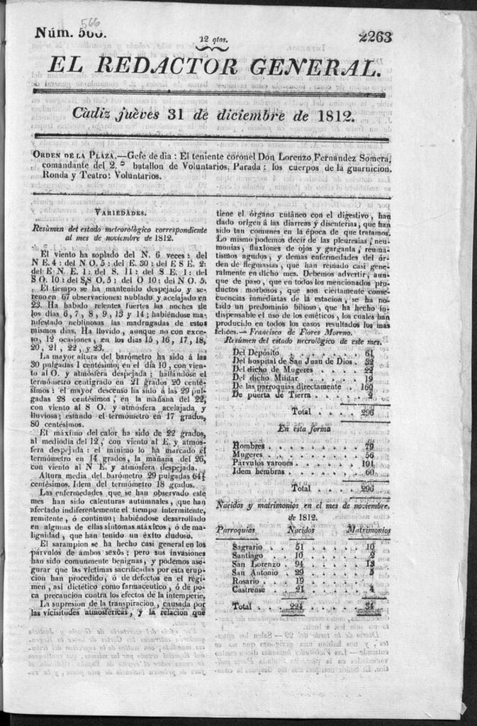 Miniatura de Redactor General del jueves 31 de diciembre de 1812