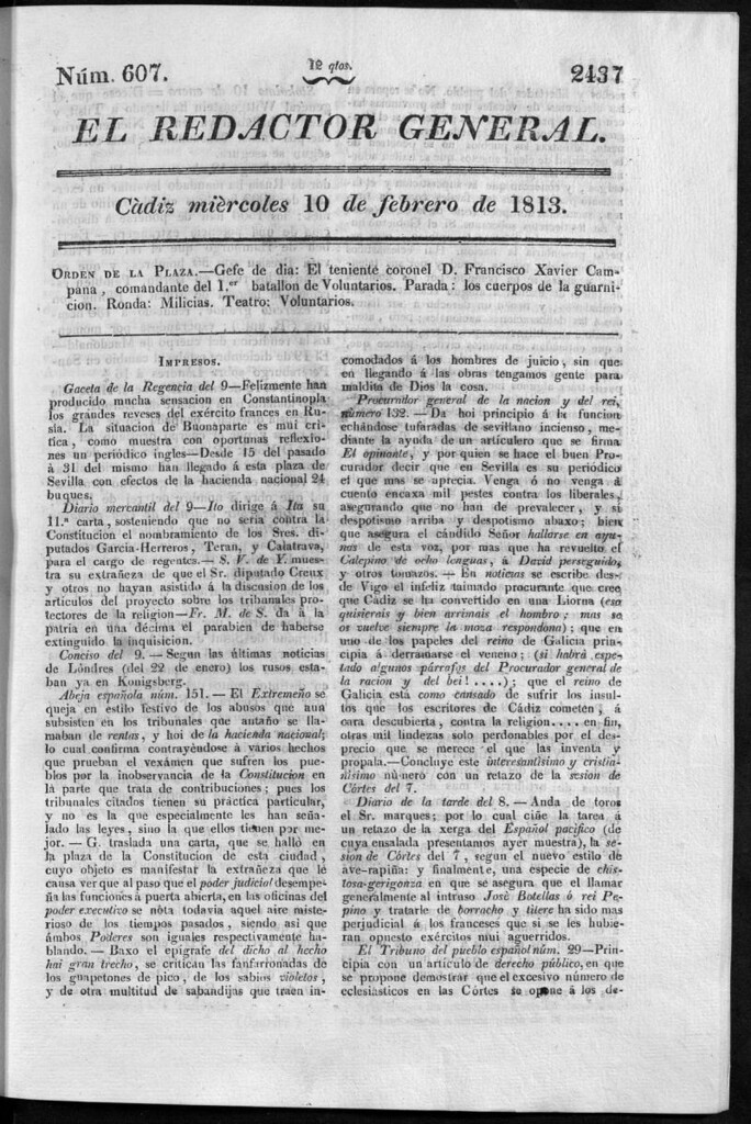 Miniatura de Redactor General del miércoles 10 de febrero de 1813