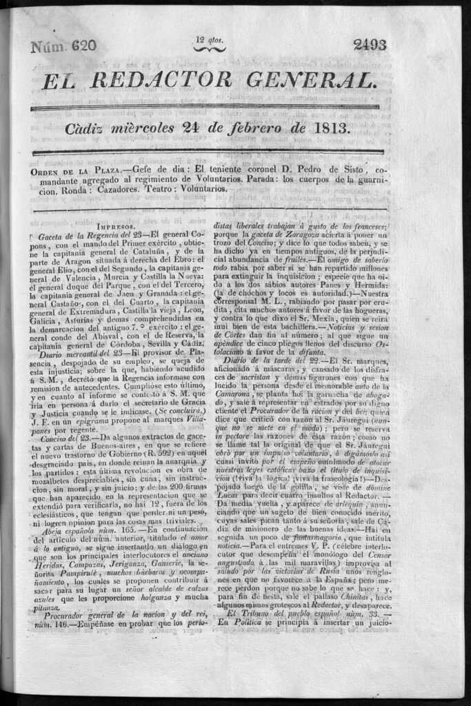 Miniatura de Redactor General del miércoles 24 de febrero de 1813