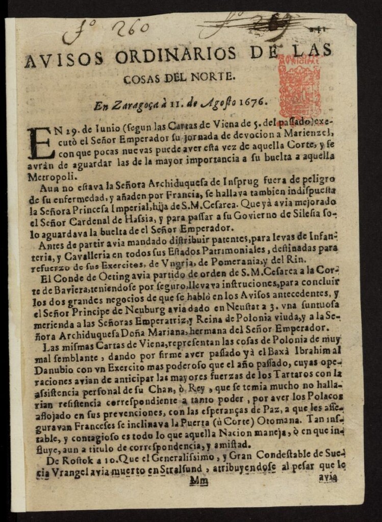Miniatura de Avisos ordinarios de las cosas del Norte