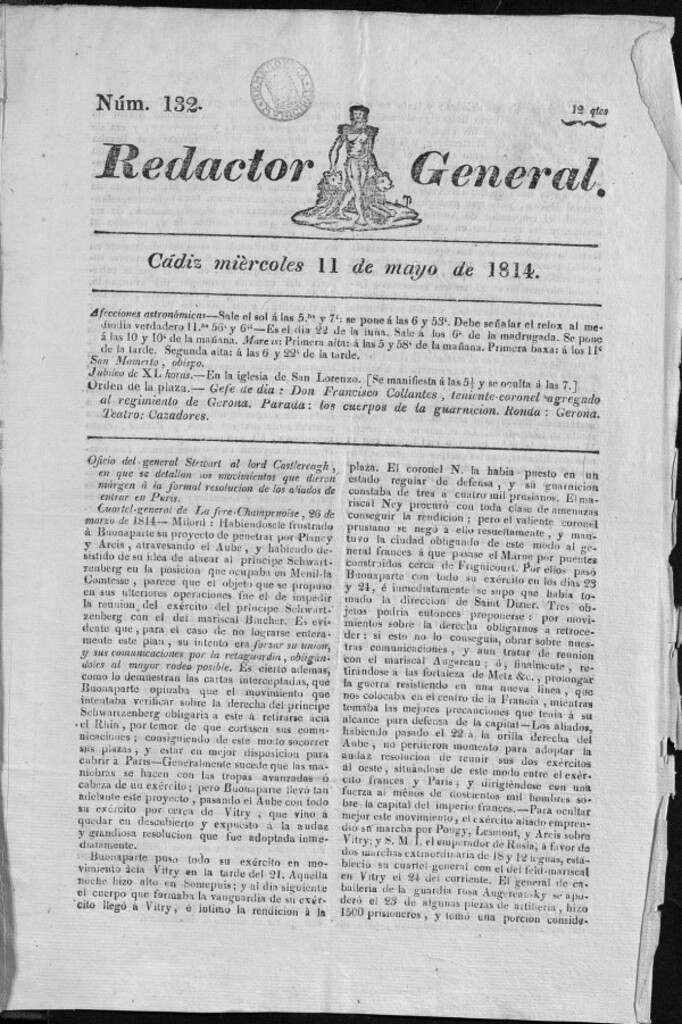 Miniatura de Redactor General del miércoles 11 de mayo de 1814