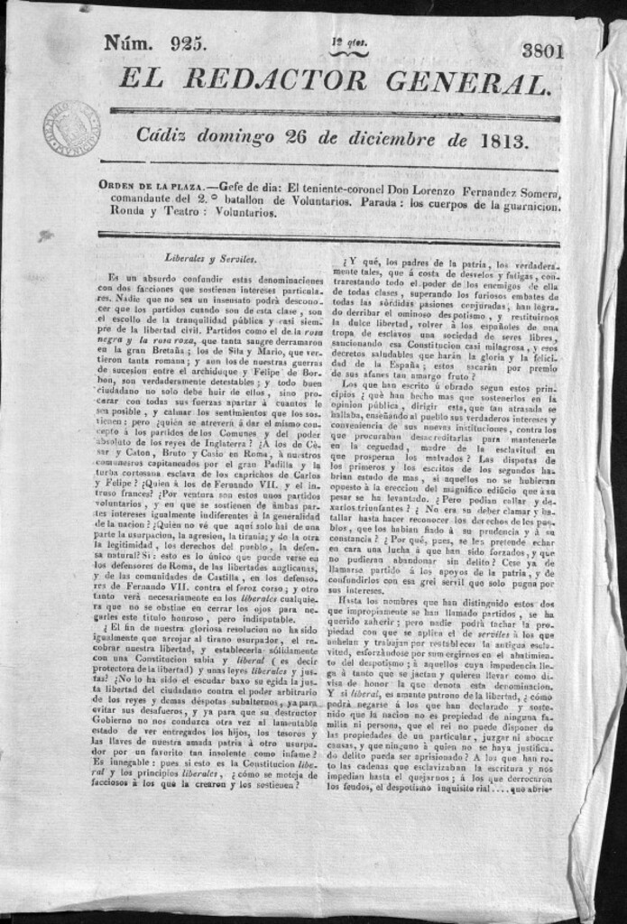 Miniatura de Redactor General del domingo 26 diciembre de 1813