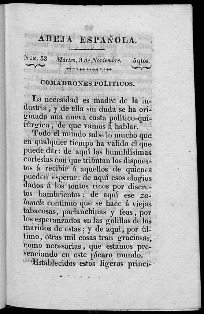 Miniatura de Abeja Española del martes 3 de noviembre de 1812
