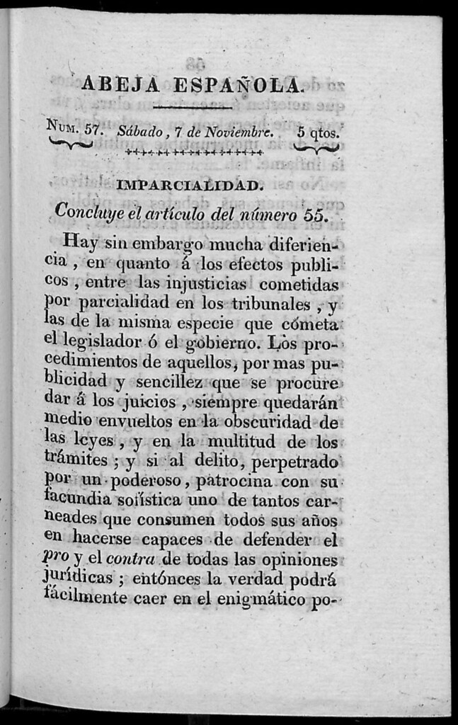 Miniatura de Abeja Española del sábado 7 de noviembre de 1812