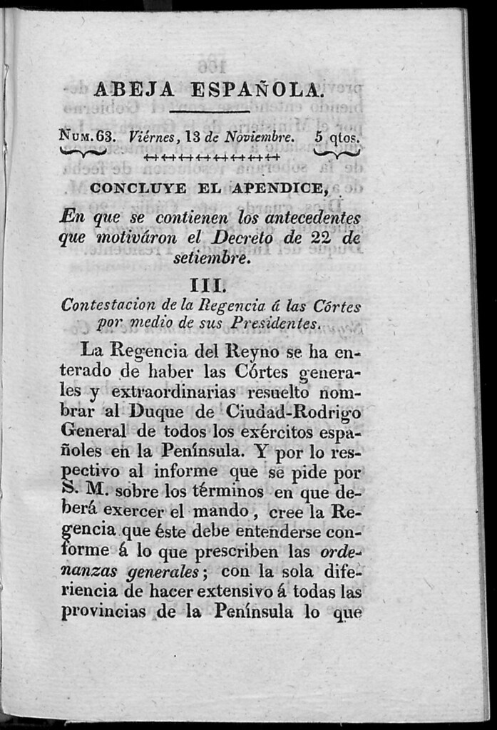 Miniatura de Abeja Española del viernes 13 de noviembre de 1812