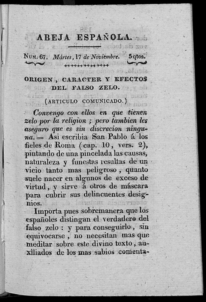 Miniatura de Abeja Española del martes 17 de noviembre de 1812
