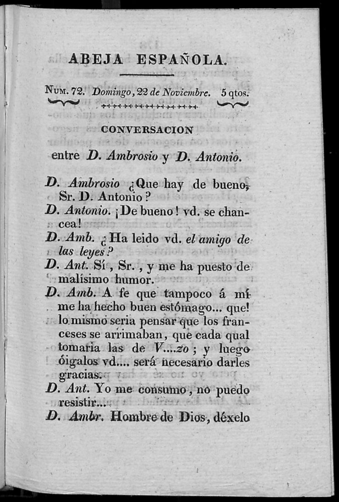 Miniatura de Abeja Española del domingo 22 de noviembre de 1812