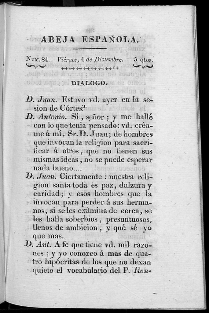 Miniatura de Abeja Española del viernes 4 de diciembre de 1812