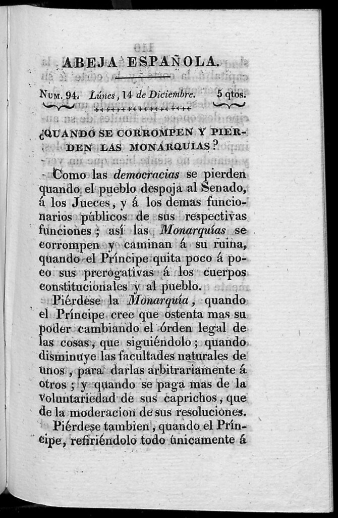 Miniatura de Abeja Española del lunes 14 de diciembre de 1812