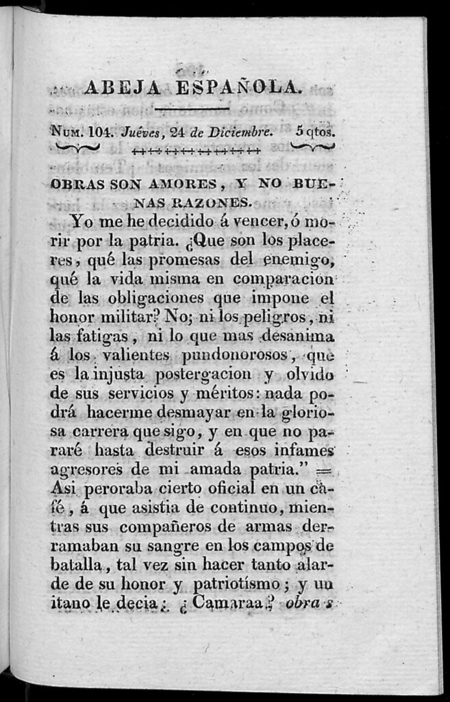 Miniatura de Abeja Española del jueves 24 de diciembre de 1812