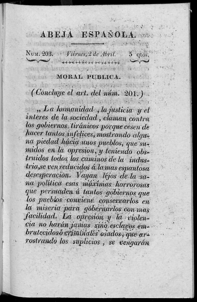 Miniatura de Abeja Española del viernes 2 de abril de 1813